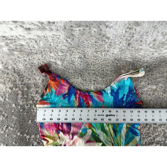 Salaam Size S Colorful Floral Topical Vacation Fit Flared Dress Knee Length - Picture 4 of 8
